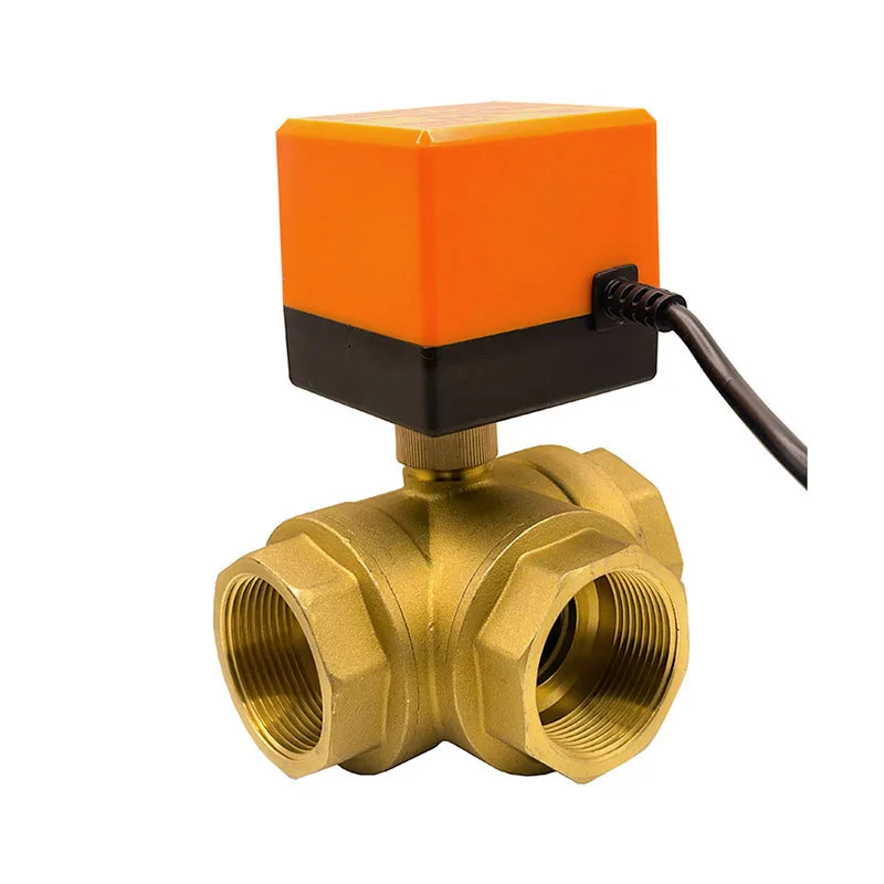 

1-1/2" 3-Way Motorized Ball Valve DN15 Threee-Wire Two Point Control Brass Electric Ball Valve 220V 12V 24V