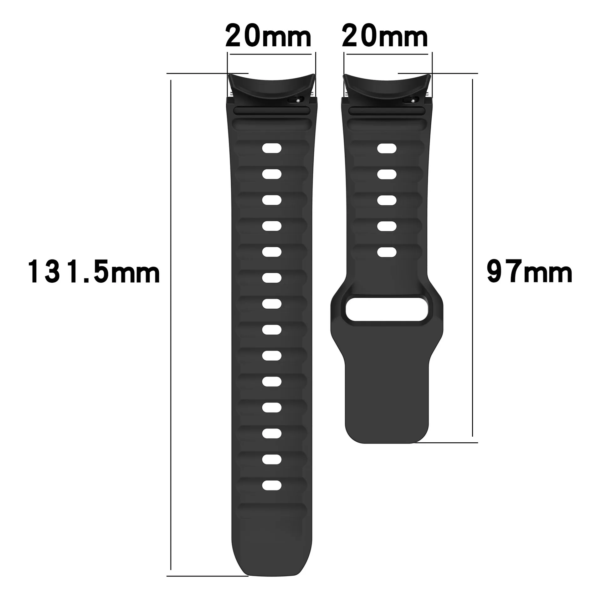 Correa de silicona para Samsung Galaxy Watch 7 6 5 4 FE 40mm 44mm/5 pro 45mm pulsera Galaxy Watch6 Classic 47mm 43mm Watch7 Band