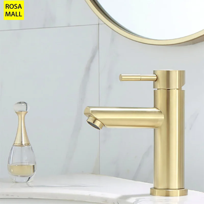

United States,Canada G9/16 Bathroom Basin Faucets Brush Golden Cold and Hot Mixer Toilet Water Tap Accessories Sink Single Hole