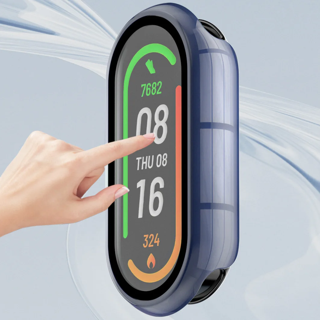 Funda de cristal + PC para Xiaomi Mi Band 9 y 8, cubierta de vidrio templado antiarañazos, Protector de pantalla para Mi Band 9, accesorios