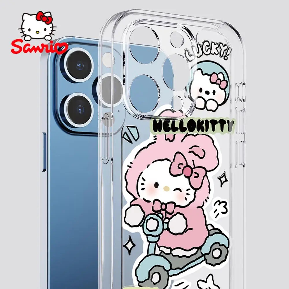 

Sanrio Hellokitty Iphone 16 Promax Case Fall Prevention Iphone 16/15/14/13/12/11 Girl Iphone Cases Sanrio Kt Cartoon Accessory