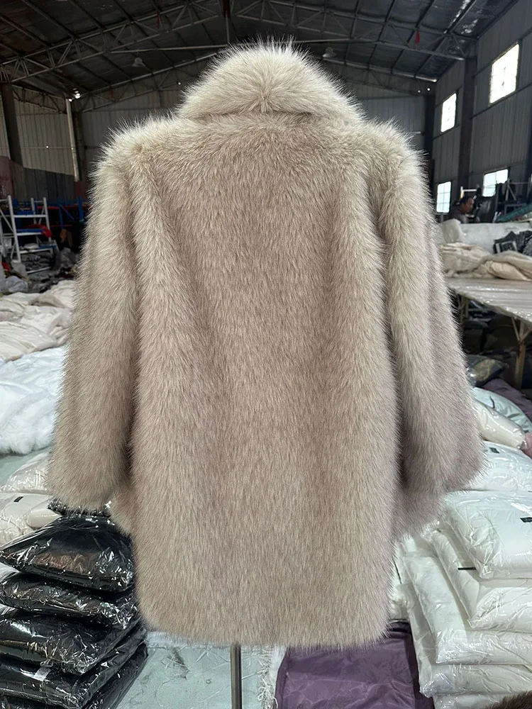 ZADORIN Oversize Zimowe Ubrania Damskie Długi Puszysty Płaszcz ze Sztucznego Futra Damska Kurtka z Klapami ze Sztucznego Futra Nowość w Płaszczych i Kurtkach Futro Sztuczne