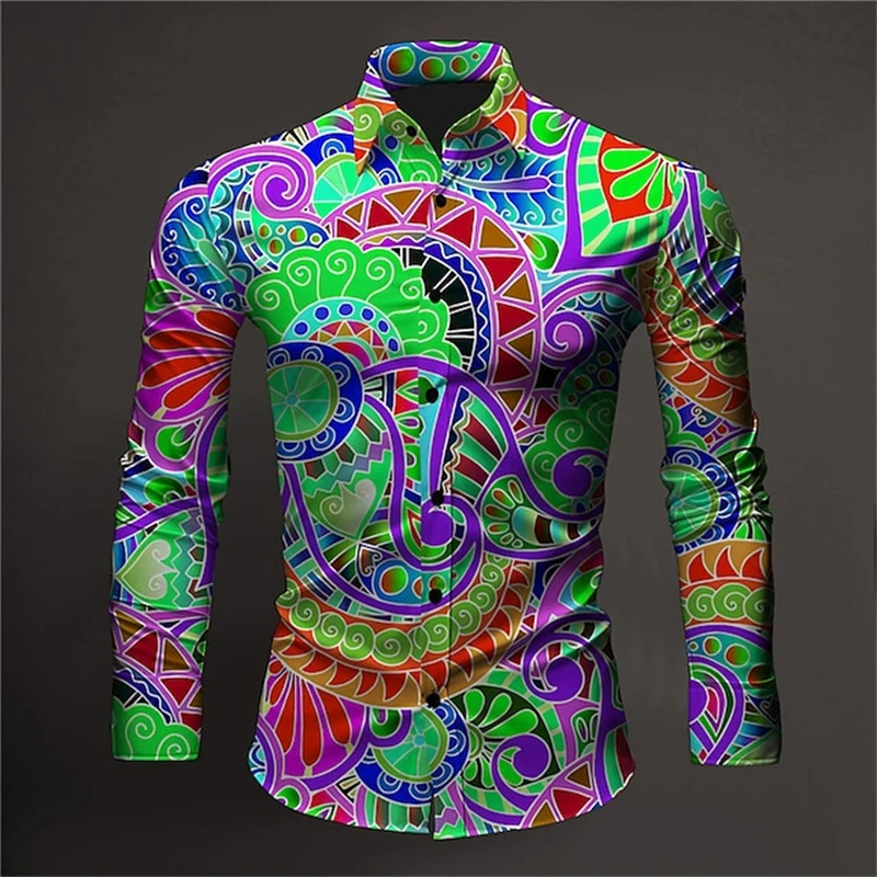 2024 Designer 3D Print Shirt Spring And Autumn New High Quality Long Sleeve Shirt Street Fashion Classic Button Shirts & Blouses