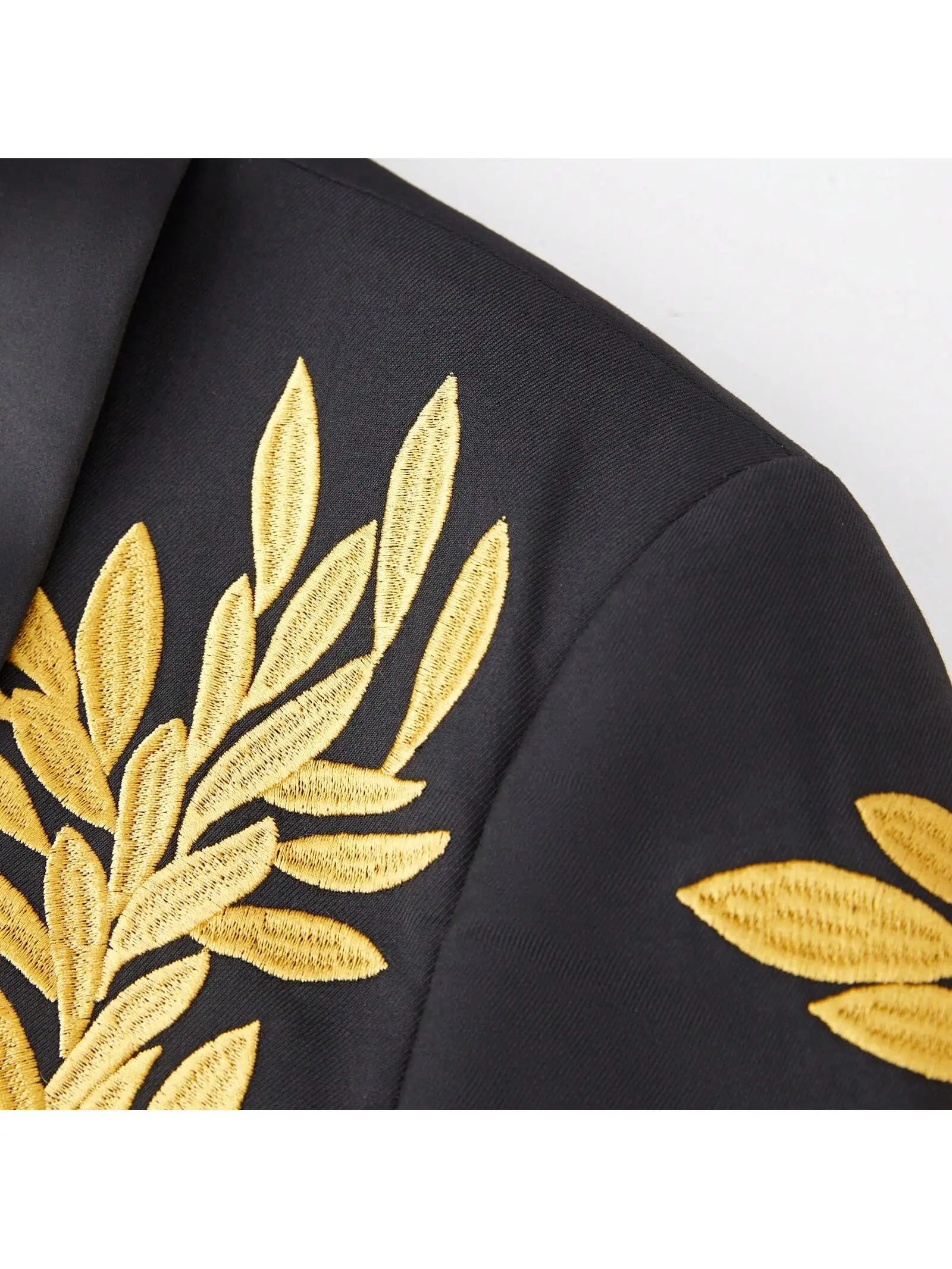 Abito da uomo in due pezzi slim fit con ricami floreali, adatto per feste, eventi serali, matrimoni, banchetti e