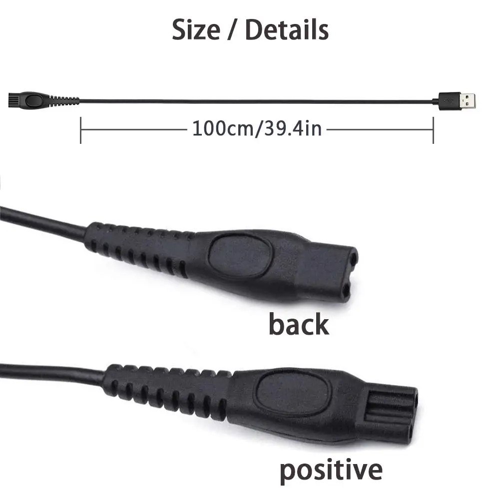 Shaver Power Cord for Philips-Norelco HQ8505 Norelco 7000 5000 3000 Series Shaver USB Charger Line 5V Replacement Charger Cord