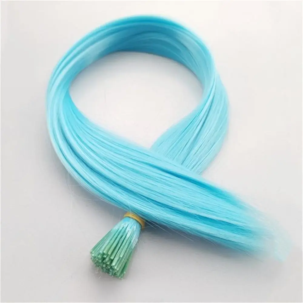 16Inch Colorful No Clips Wig Piece Hair Accessories Synthetic Hair I-tip Hairpiece Hair Extensions Fake Hair Pieces