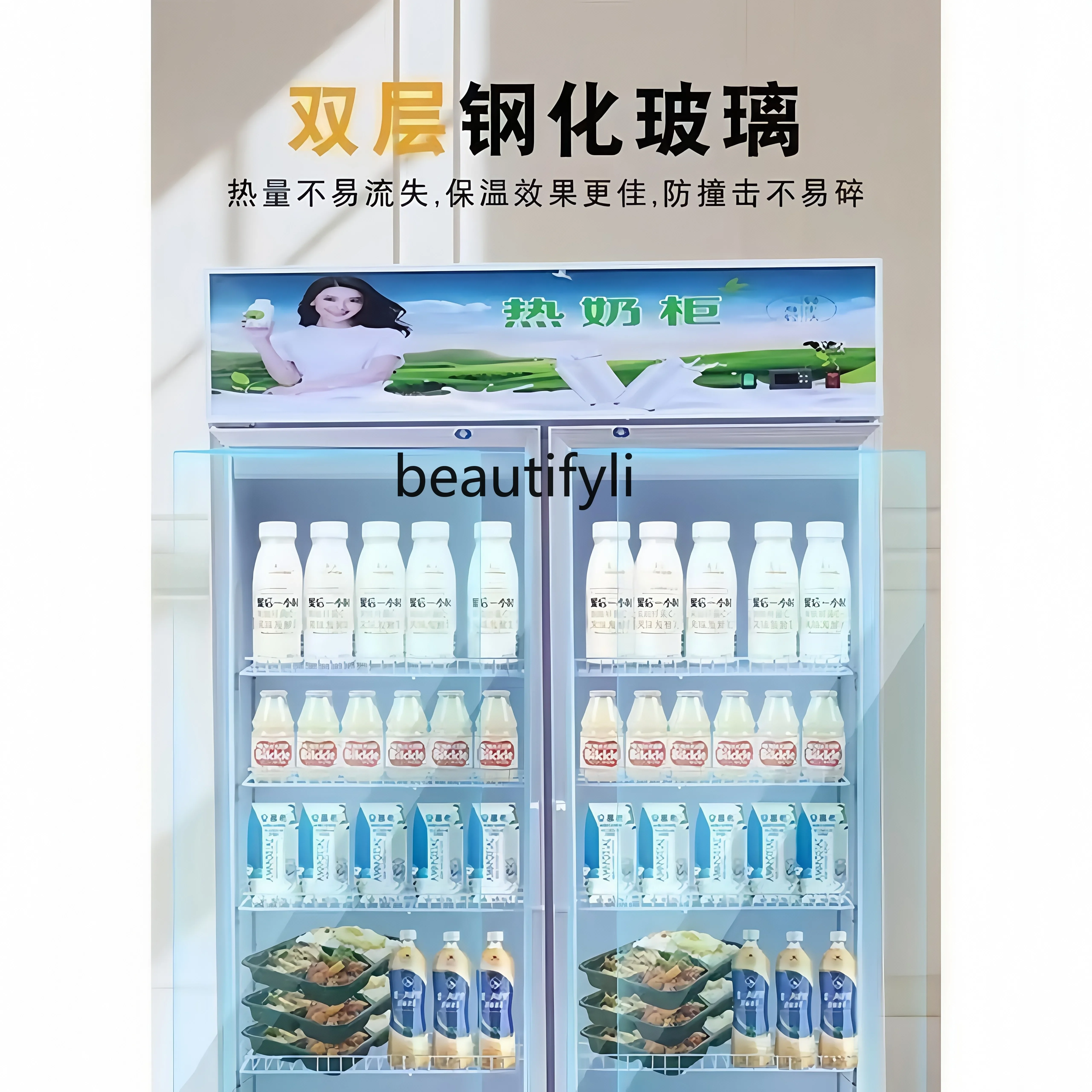 

A55 Milk heating, insulation cabinet commercial heating display cabinet, beverage and food heating box