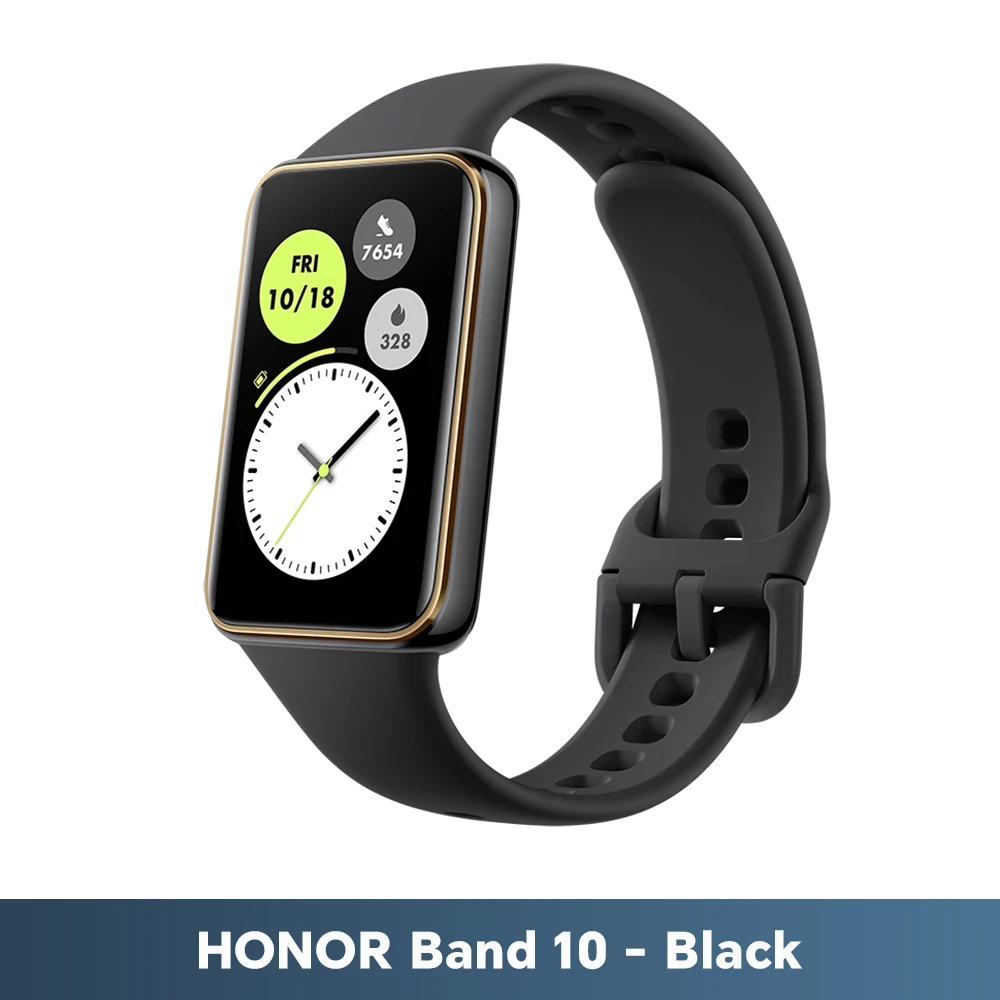 HONOR Band 10 smartwatch, 96 modi sportstappenteller, 1,57 inch 60 Hz digitaal horloge, 5ATM, 14 dagen batterij, SpO2, hartslag, compatibel met Android en iOS, zwart