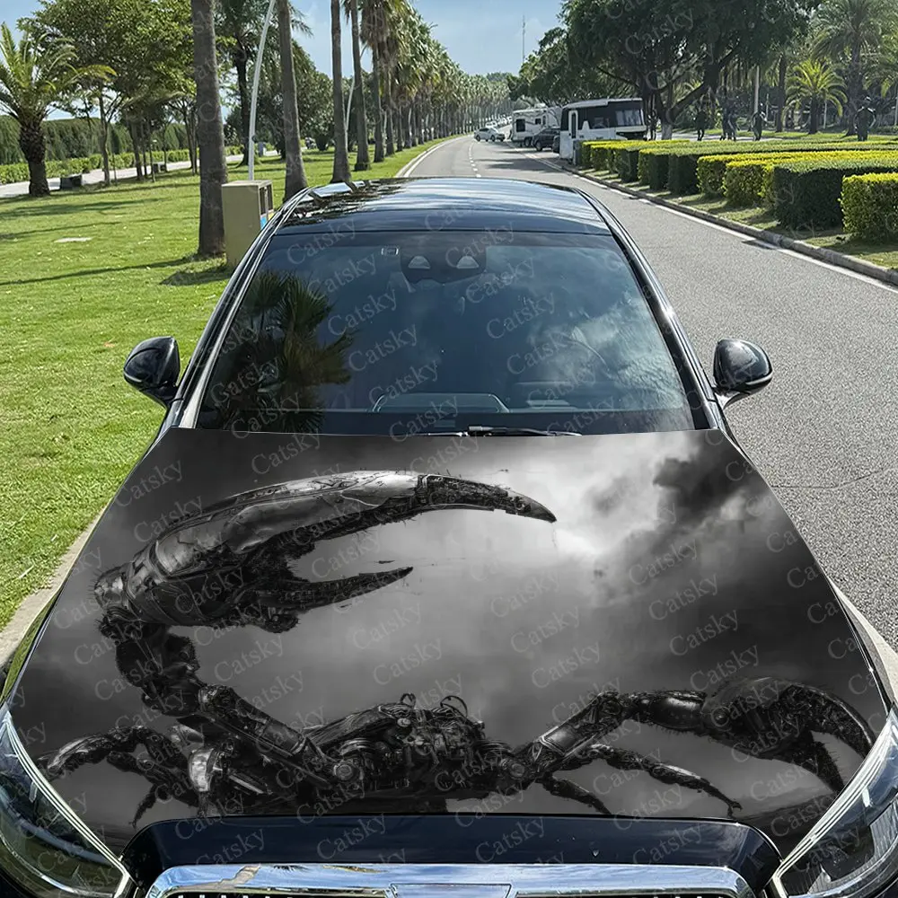 

Dark Cancer Car Hood Vinyl Wraps, PVC Waterproof Car Bonnet Decals, Self-Adhesive Scratch-Resistant Stickers For Engine Cover, C