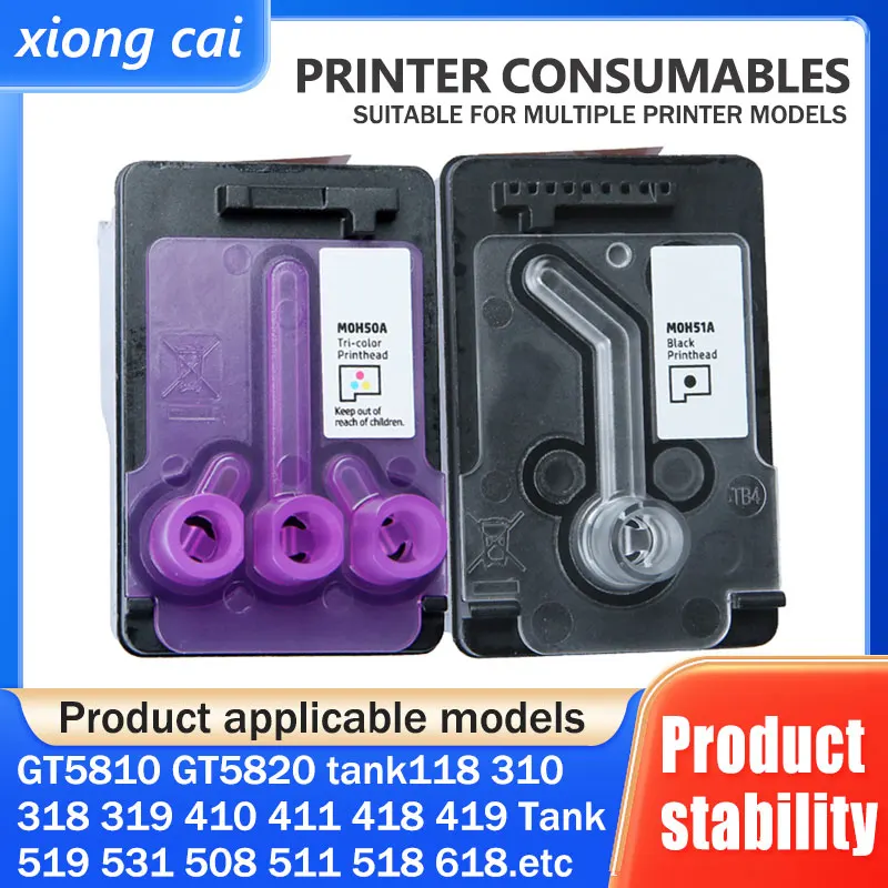 

Print Head GT51 GT52 GT53 M0H51A X4E75A compatible with HP Ink Tank310 410 318 319 418 GT5822 GT5810 GT5820 519 531 508 printers
