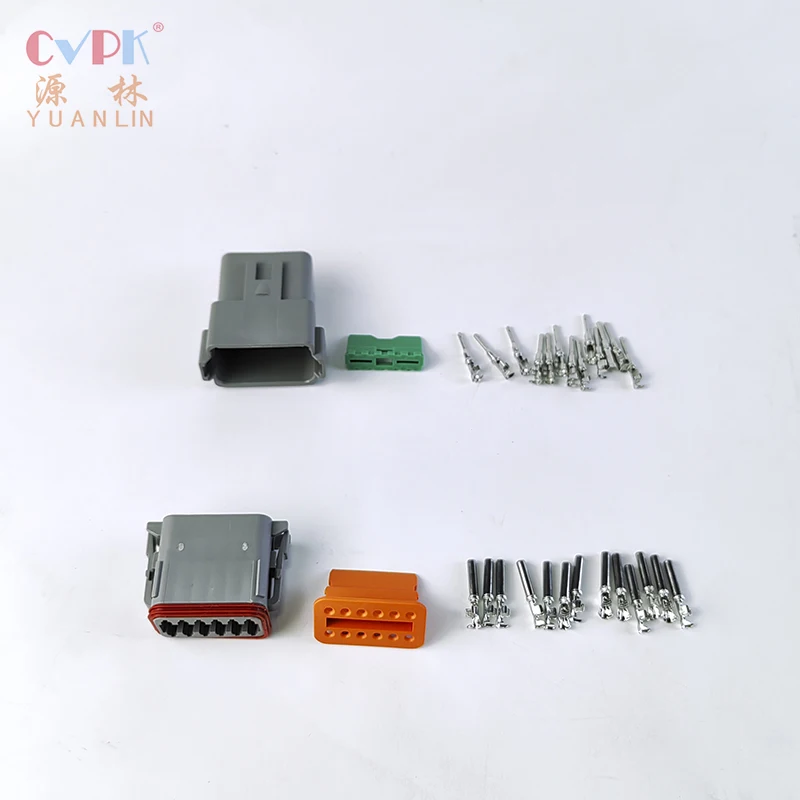 12-pin Grey Male-female Waterproof Wire DT06-12S Connector Plug