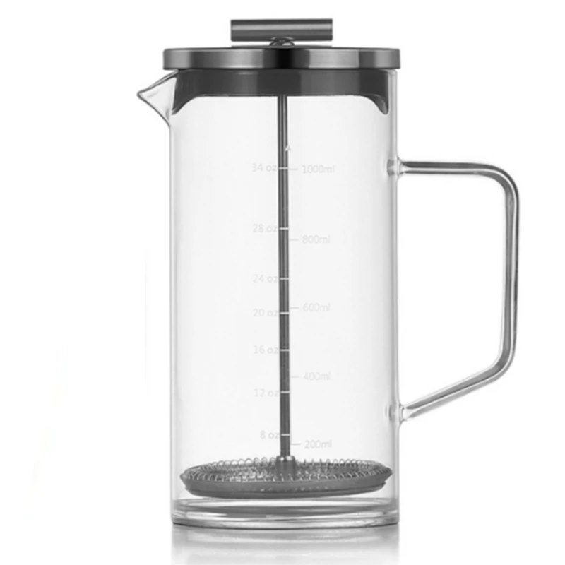 

HOT SALE French Press Coffee Maker 34Oz, French Press, Heat Resistant Thickened Borosilicate Glass Coffee Press,Easy To Clean