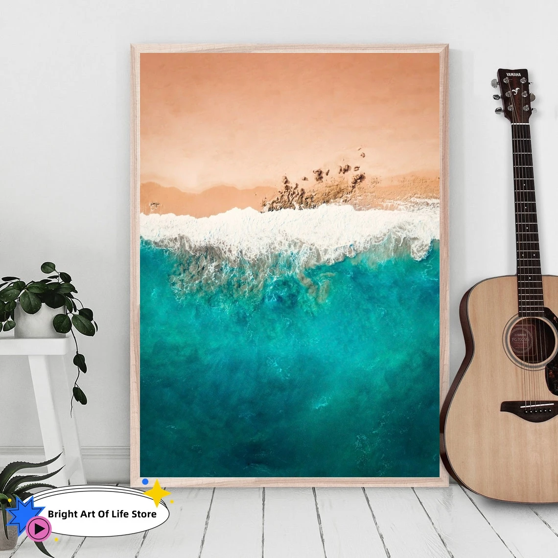 Emerald, Beach View in Melbourne Australia Wall Art, Ocean Photography, Ocean Print, Ocean Wall Art, Beach Print, Wave Photos