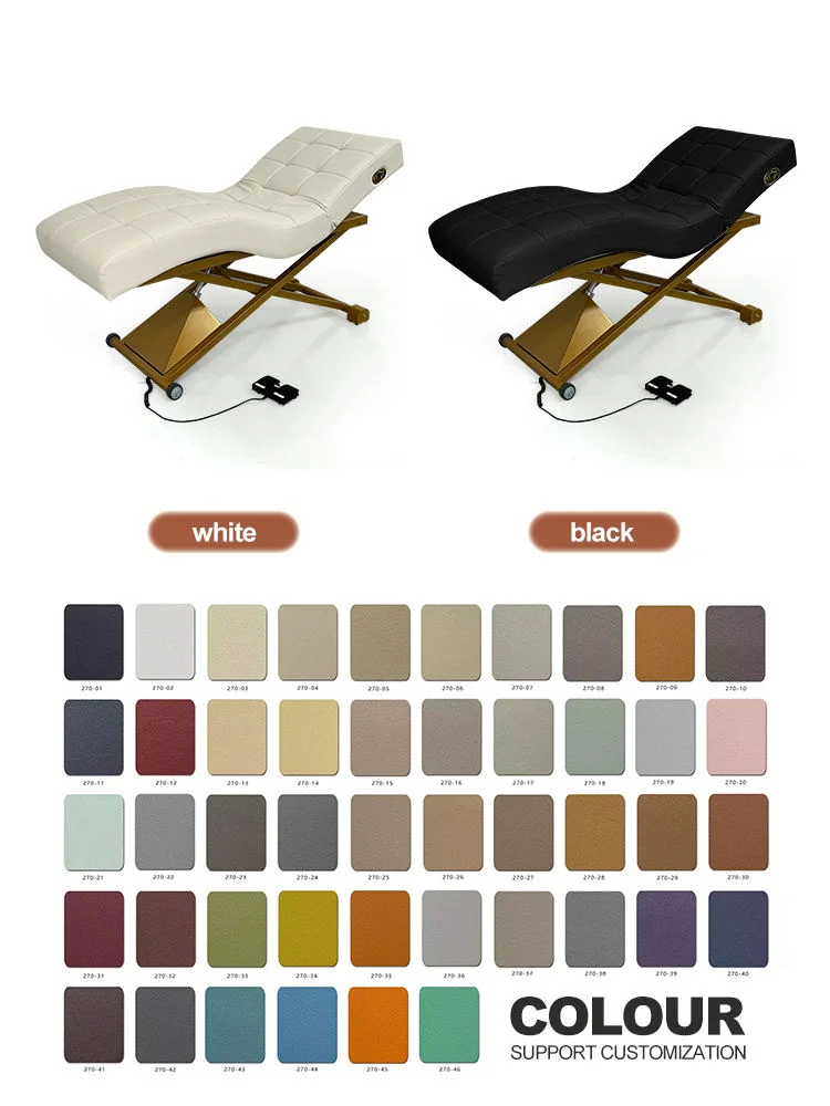 Factory Price Adjustable Massage Table Memory Foam Stainless Steel Spa Massage Bed Curved Electric Lash Bed SPA Salon Furniture