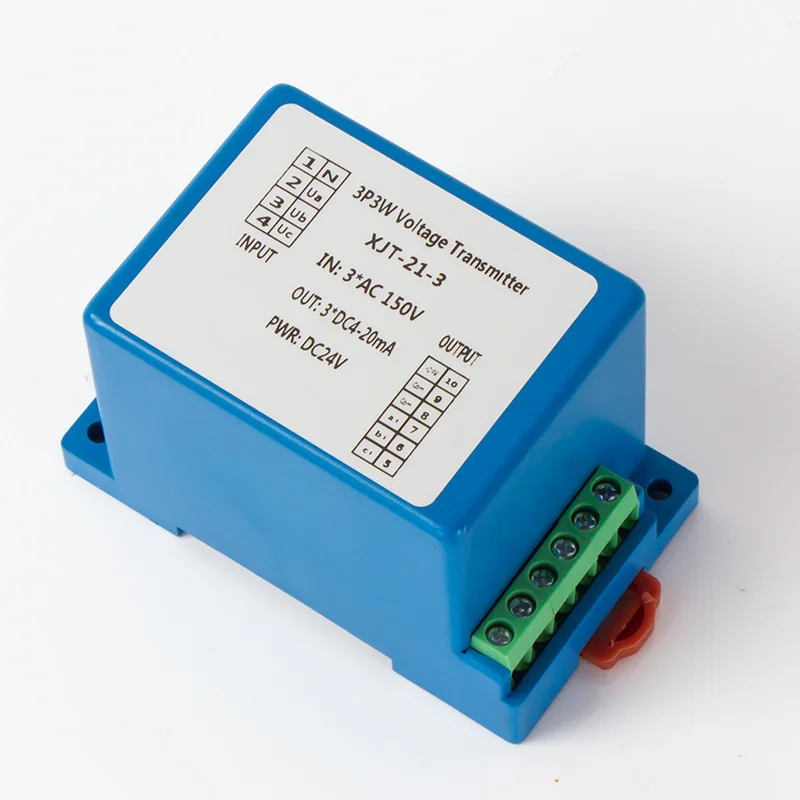 3 Phase AC Voltage Transmitter AC0-100V 220V 380V 500V 4-20mA 0-10V 0-5V RS485 Three Phase AC Voltage Sensor Transducer