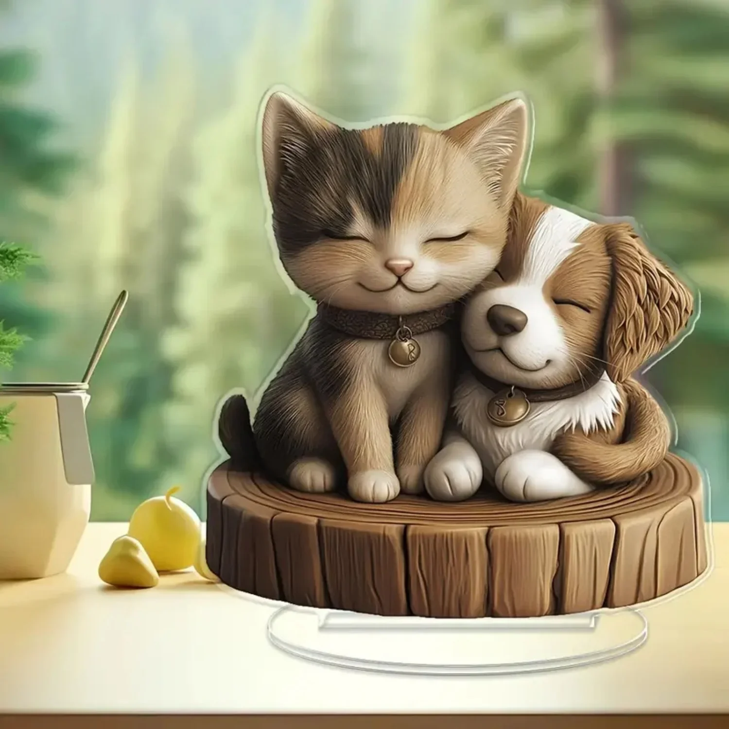 تمثال كلب جرو كرتوني، تمثال أكريليك مسطح 2D، المنزل، المكتب، الاستوديو، المقهى، الغرفة، علبة العرض، زخرفة الطاولة، هدية ديكور سطح المكتب