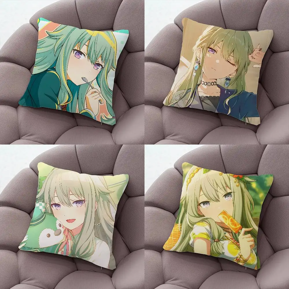 

Kusanagi Nene Pillow Case Silky Short Plush With Invisible Zipper Dustproof Sofa Cushion Cover For Home Decor