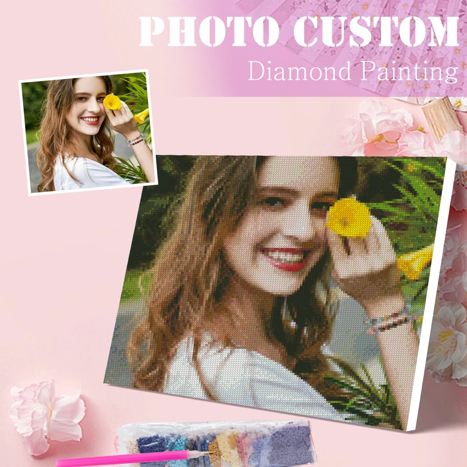 

Make Your Own Photo Custom Diamond Painting Handicraft Art 5d Diamond Art Landscape Full Round Personalized Portrait Party pet