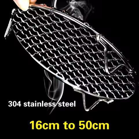 304 stainless steel round barbecue BBQ grill net meshes racks grid round grate Steam net Camping Hiking Outdoor Mesh Wire Net