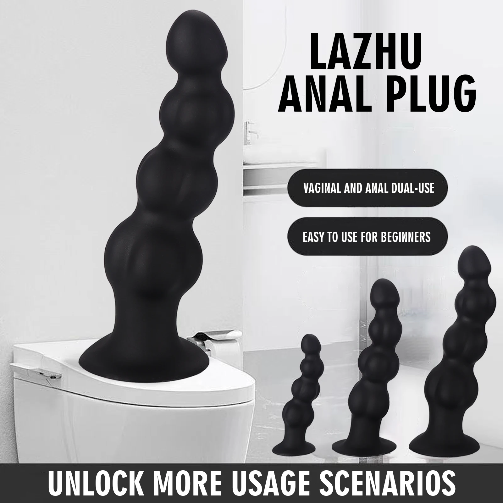 Soft Large Anal Beads Anal Plug Big Anal Butt Plug Training Expansion Dilator Prostate Massager For Gay Men Women Adult Sex Toys view 3