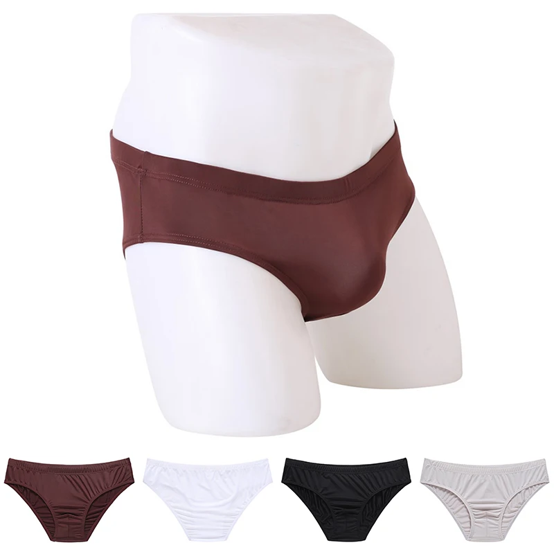 2022 Men's Sexy Thin Nylon Breathable Briefs Underwear Men Cotton Underpants Solid Briefs Cuecas Masculinas