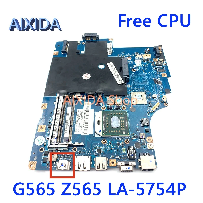 

AIXIDA для Lenovo G565 Z565 LA-5754P Материнская плата ноутбука DDR3 разъем S1 Бесплатный процессор Материнская плата Полная проверка