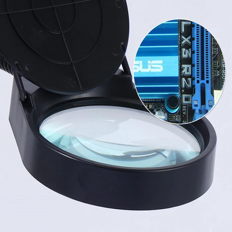 Magnifying Glass Lamp 8x15x USB LED Illuminated Magnifier Lamp Loupe Reading/Rework/Soldering