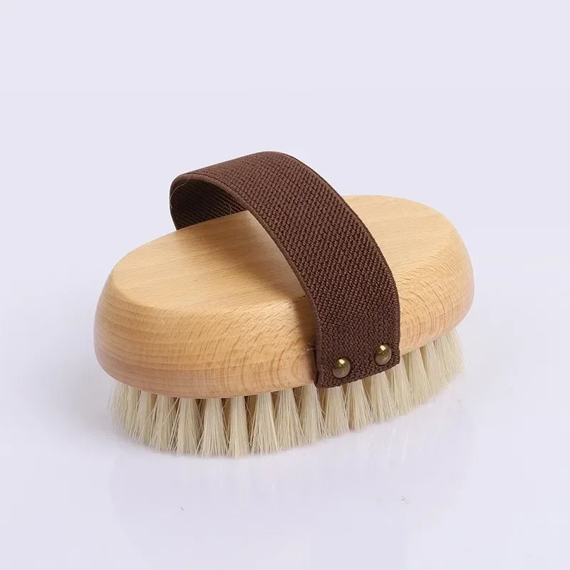 Dry Skin Body Massage Brush Natural Bristle Ebony Dead Skin Remover Blood Circulation Massage Tool Bath Brush Body Brush