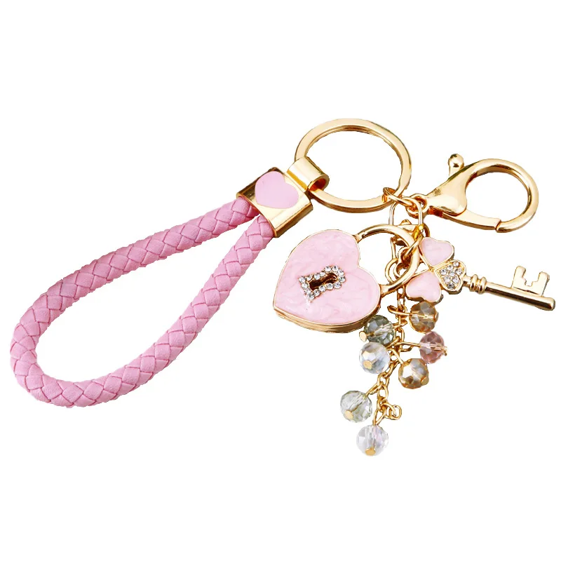 Luxury quality jewelry Clover Love Lock Car Key Chain key holder for keys Key ring accessories gift for girlfriend personalized