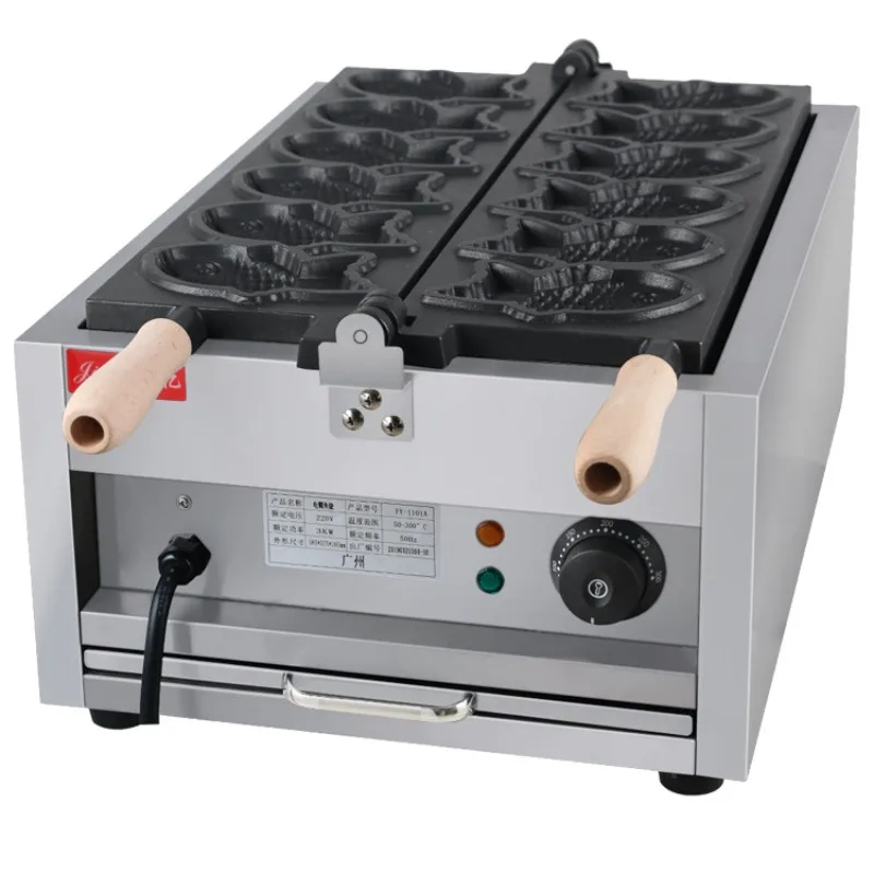 Commercial electric heating plate six fish grilled fish cake machine snapper roast equipment