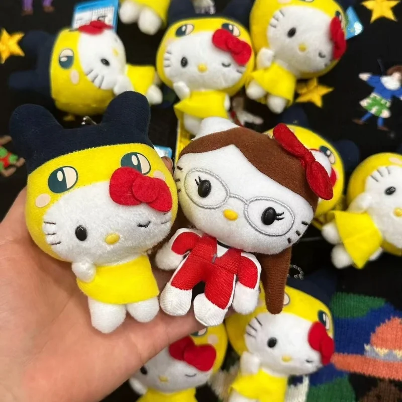 

NEW Tamagotchi Kitty retro plush doll pendant bag charm Gokusen cartoon glasses Kitty cat toys Bag Accessories Ornament Gifts