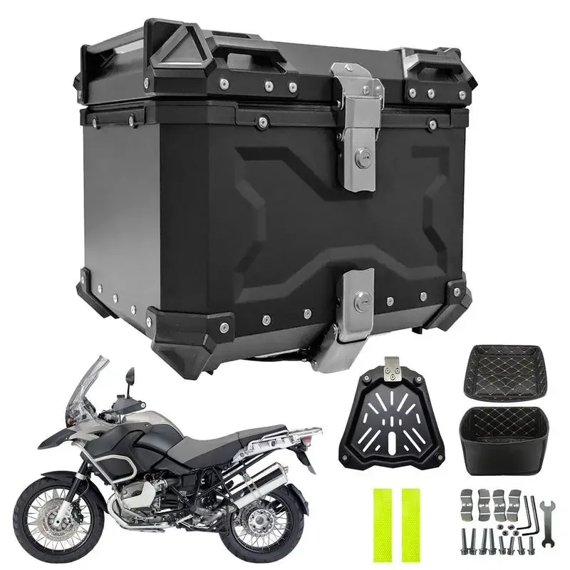 

Rear Box For Motorcycle 45L Heavy Duty Motorcycle Trunk Boxes Large Capacity Universal Motorcycle Tail Box Multifunctional Trunk