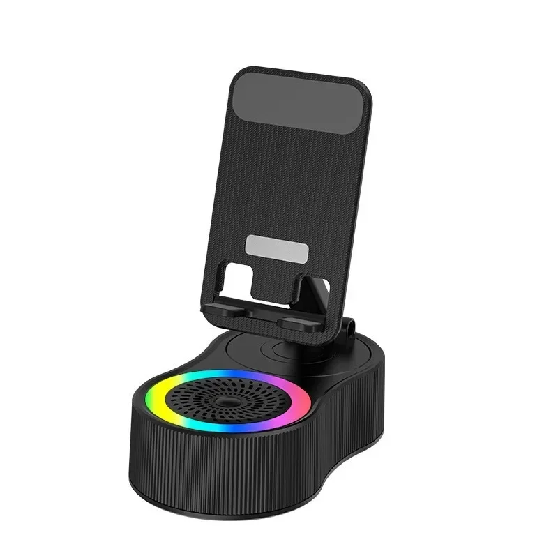 Leitor de música portátil RGB luz colorida dobrável suporte para tablet preguiçoso e alto-falante sem fio com suporte para telefone alto-falante Blutooth