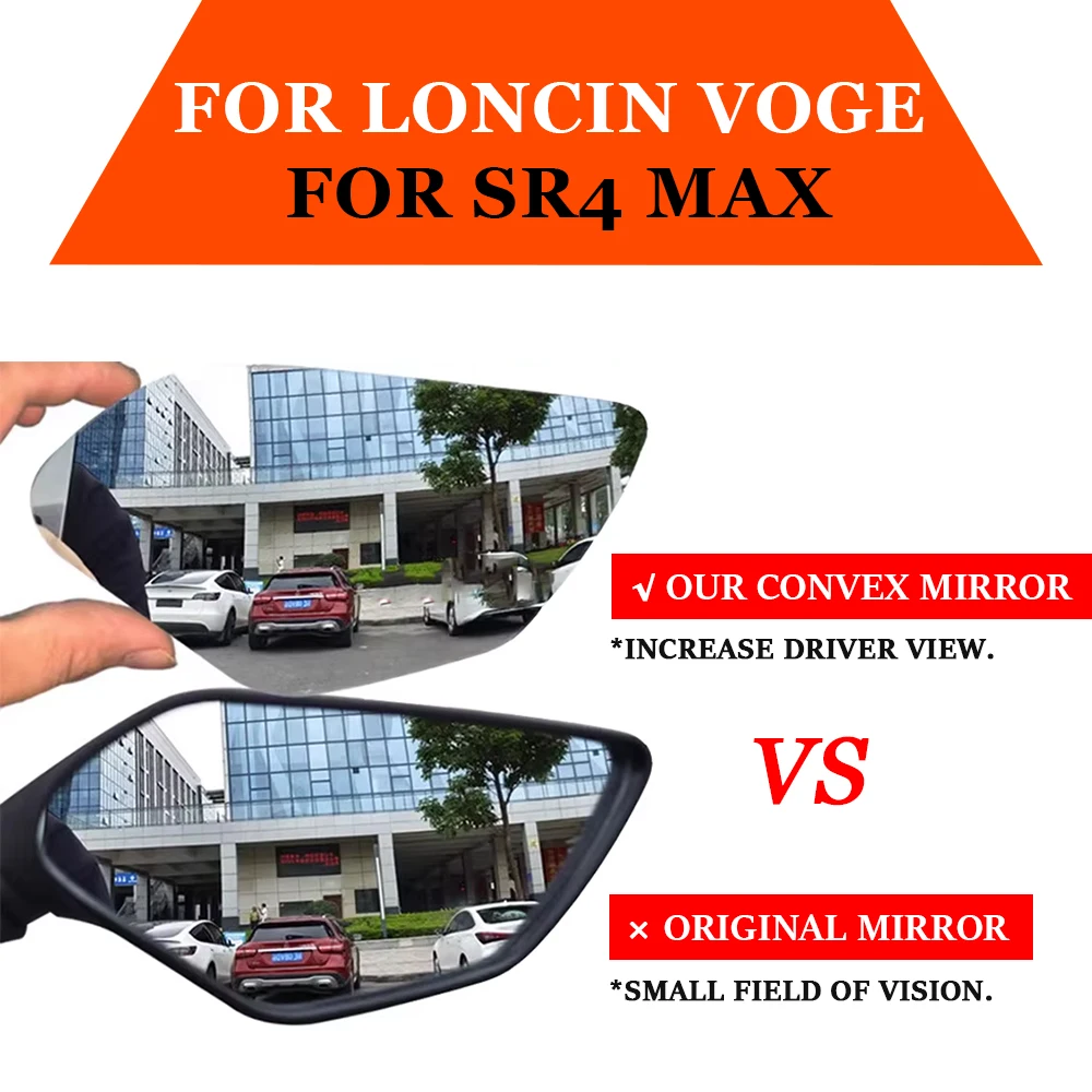 Motorcycle Accessories Convex Mirror Increase Side Rearview Mirrors View Vision Lens For Loncin VOGE SR4 MAX 350 SR4MAX 350 350T