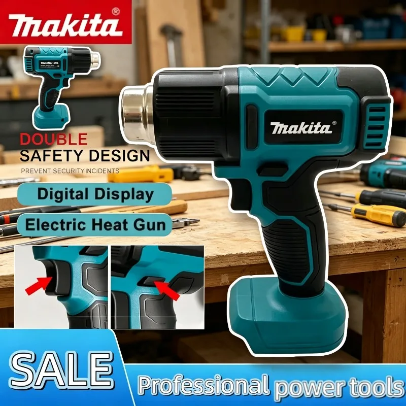 

Промышленный ручной термофен Makita, беспроводной, с регулировкой температуры, электрический, для аккумулятора Makita 18В