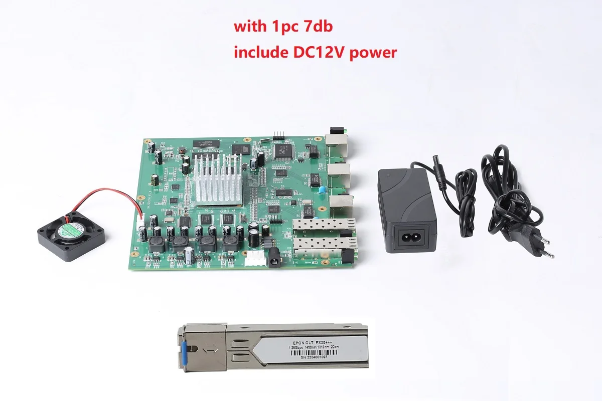 Imagem -02 - Adaptador de Alimentação Hioso sem Estojo Portas Epon Olt Pcba com dc 12v