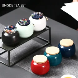 Boutique Ceramic Tea Caddy Airtight Jar Home with Lid Coffee Moisture-proof Cans Kitchen Nut Grain Spice Storage Container