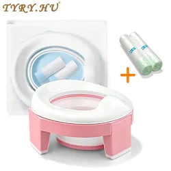 Tyry. hu Babytopf tragbare Silikon Baby Töpfchen Trainings sitz 3 in 1 Reise Toiletten sitz faltbare blaue Kinder Töpfchen mit Taschen