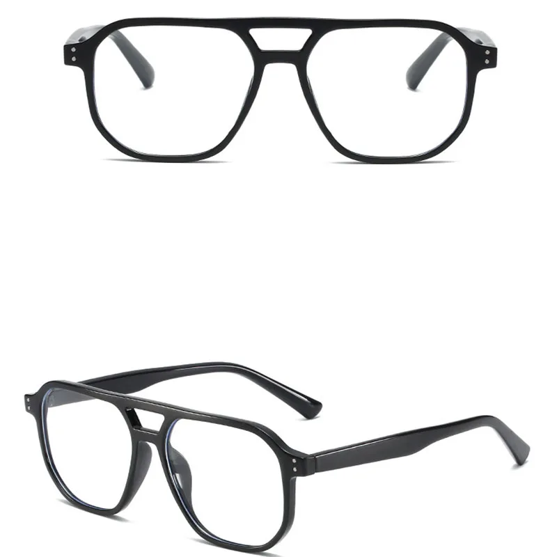 Pink Pilot Big Frame Rivet Anti Blue Light Glasses Women For Men Vintage Sun Glasses Luxury Brand Designer Punk Eyeglasses Frame