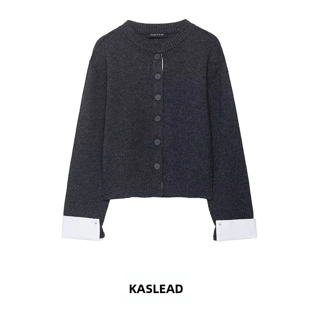 

KASLEAD новый модный вязаный женский длинный кардиган из полиэфирного волокна, открытый кардиган, осенний сезон, европейский Sle