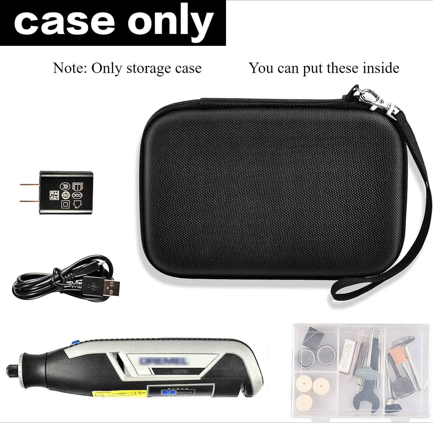 CASE ONLY Case Compatible with Dremel Lite 7760 N/10 4V Multi-Purpose Rotary Tool Kit, Hard Carrying Storage Bag Organizer Fit