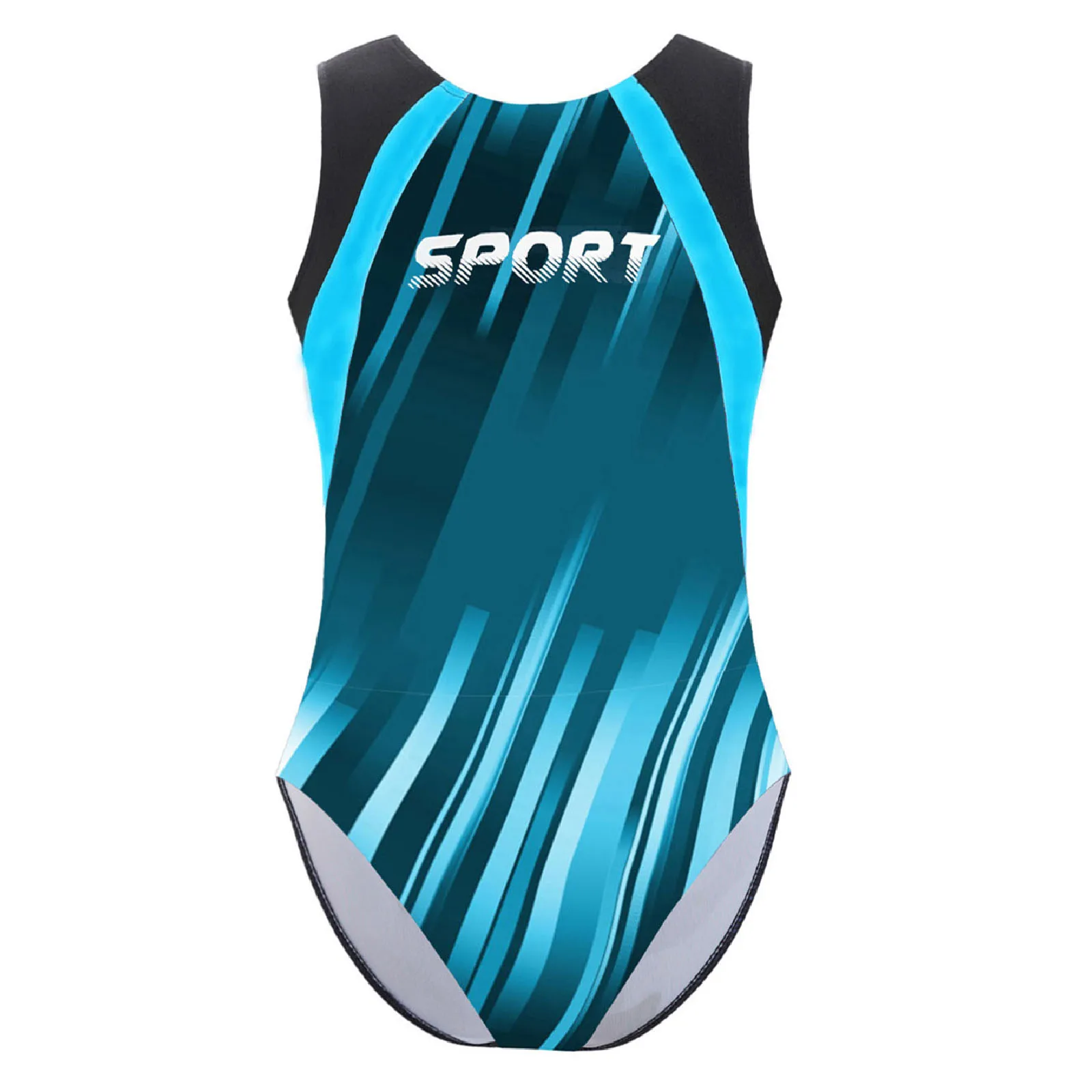 

Kids Boys Gymnastics Yoga Training Costume Sleeveless Camouflage/Striped Print Leotard Swim Sport Bodysuit Stylish Sportwear