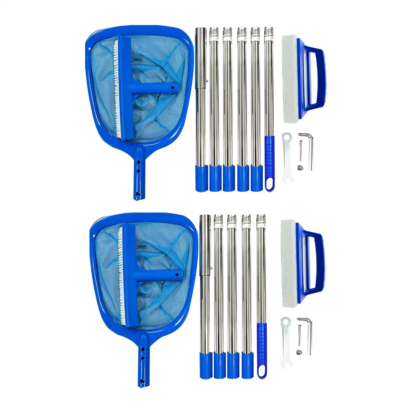 Swimming Pool Skimmer Adjustable Fine Mesh Skimmer With Stainless Steel 5-section Pole Pool Cleaner Net For Pond Spa Hot Tub