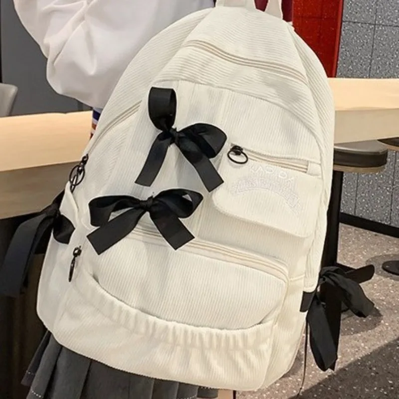 

Women Backpack Large Capacity Cute Backpack Corduroy School Bags Designer Bags Class Bags for Girl Cartoon Backpacks Mochila Sac