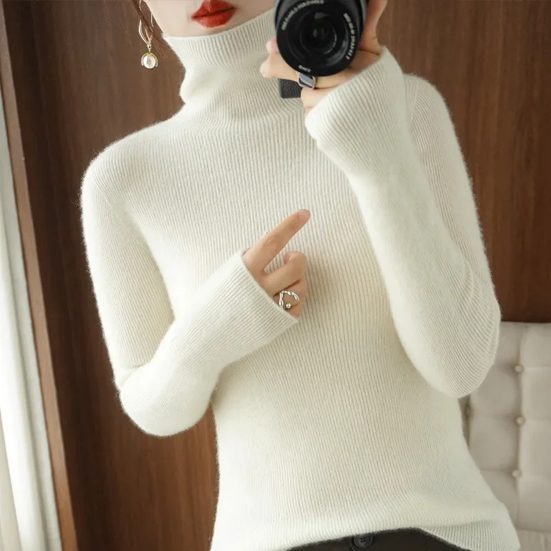 

Women Sweater Turtleneck 2025 Autumn Winter Slim Bottoming Shirt Warm Korean Slim Fit Woman Pullovers Long Sleeve Knitted Jumper