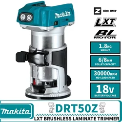 Makita DRT50 DRT50Z DRT50ZJX9 LXT Brushless Cordless Laminate Trimmer 30000RPM Electric Router Woodworker Carpenter Tools 18V