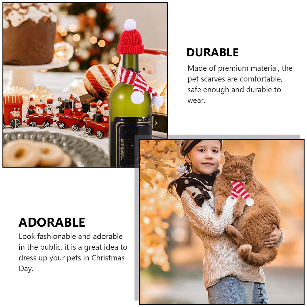 

9Pcs Pet Scarf Christmas Pattern Washable Reusable Holiday Decoration for Dogs Cats Festive Winter Outfit Pet Supplies