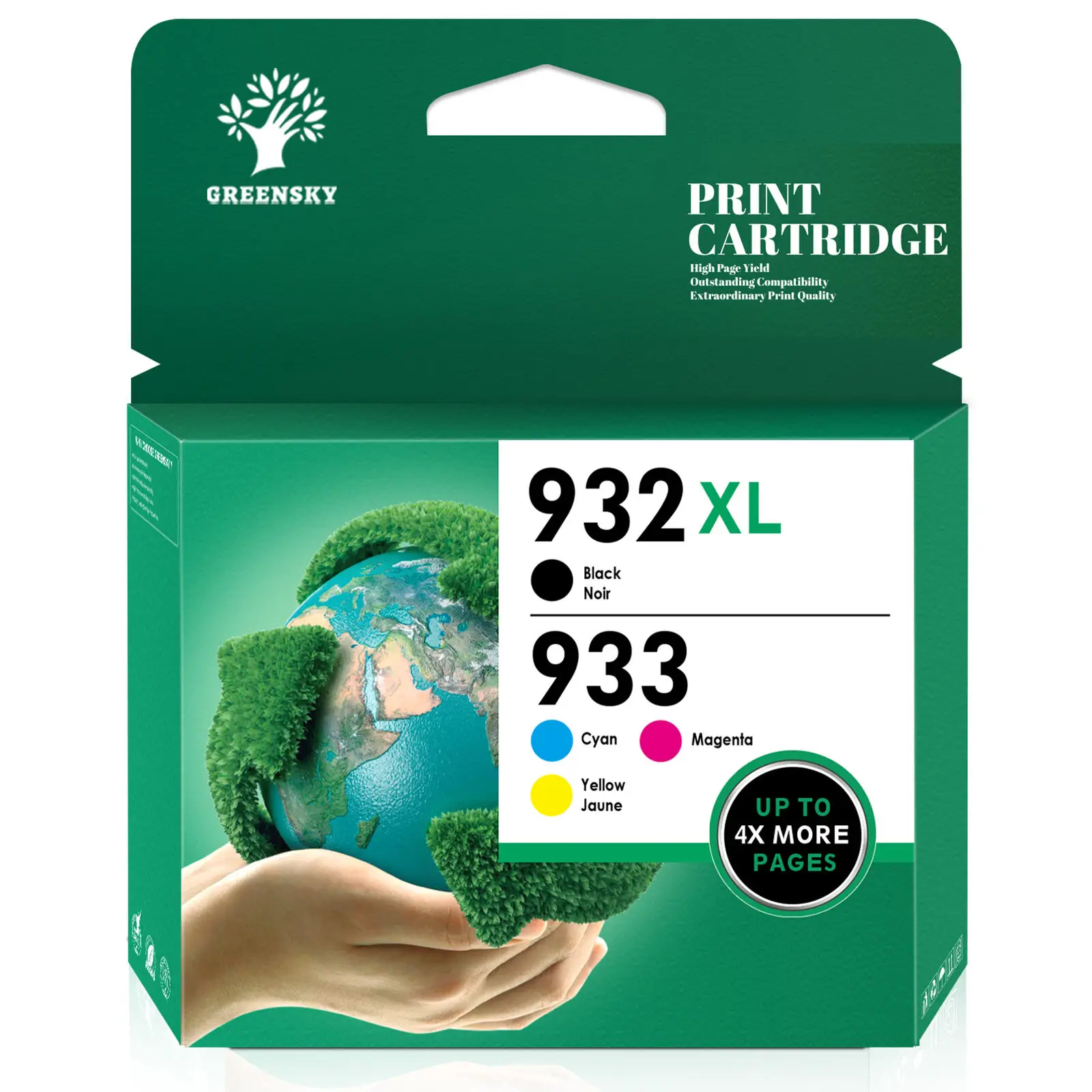 

4 Pack 932XL Ink Cartridge 933XL compatible for HP OfficeJet 6100 6600 6700 7100