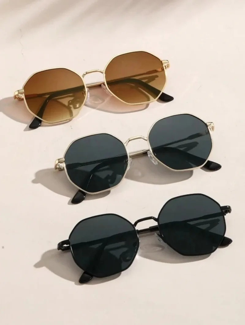 1/3 Pcs Metal Geometric-Round Frame Sunglasses Fashion Classic For Vacation Decors Sun Glasses Outdoor Shades Goggles Men/Women