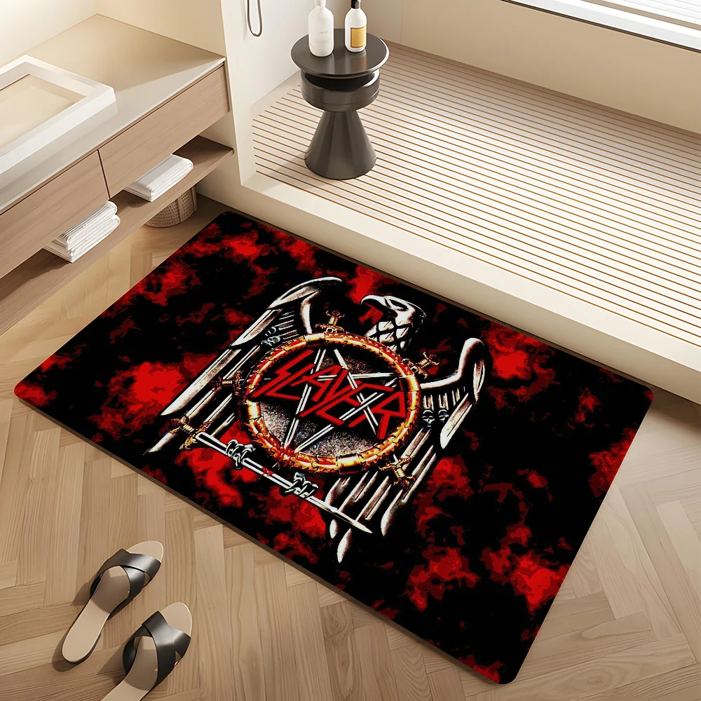 Slayer Heavy Metal Band Floor Mat Kids Room Bedroom Decoration Balcony Anti-Slip Doormat Living Room Welcome Rug